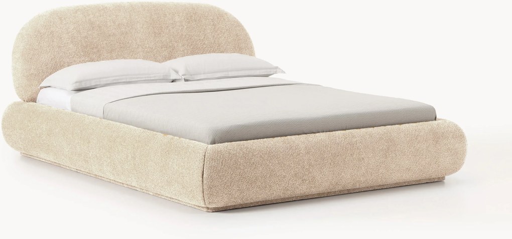 Letto imbottito in teddy bouclé Alba