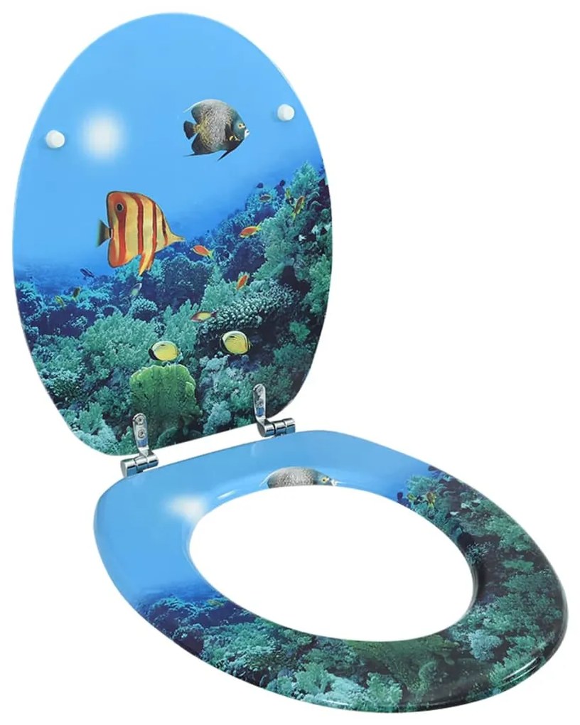 Tavoletta Wc Con Coperchio Mdf Design Fondo Mare /