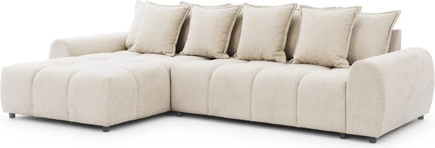 Divano angolare beige (con penisola a sinistra/con chaise lounge) Albane – Ropez