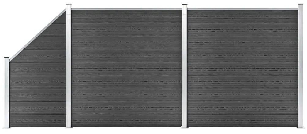 Set Pannelli Di Recinzione İn Wpc 446x(105-186) Cm Nero /