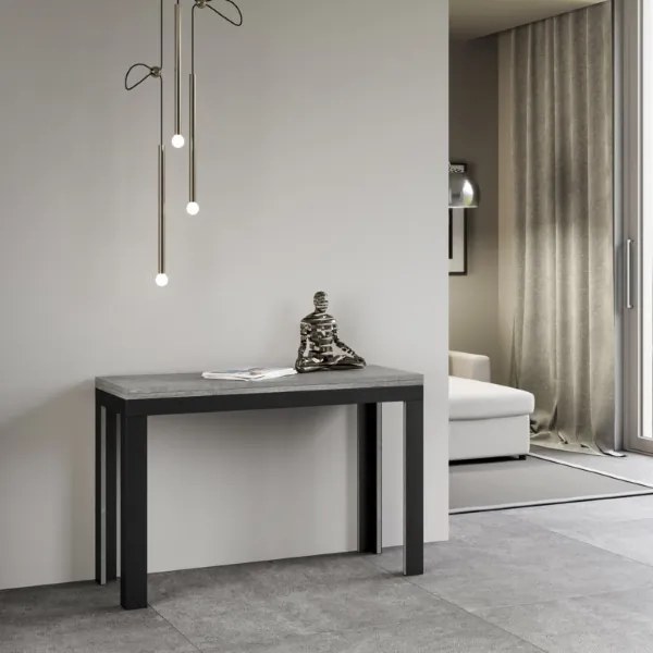 Tavolo libro LINEA DOUBLE 120x45 Cemento allunga aperto 200x90