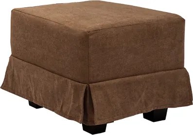 Pouf imbottito marrone in tessuto 57x41 h sfoderabile con piedini