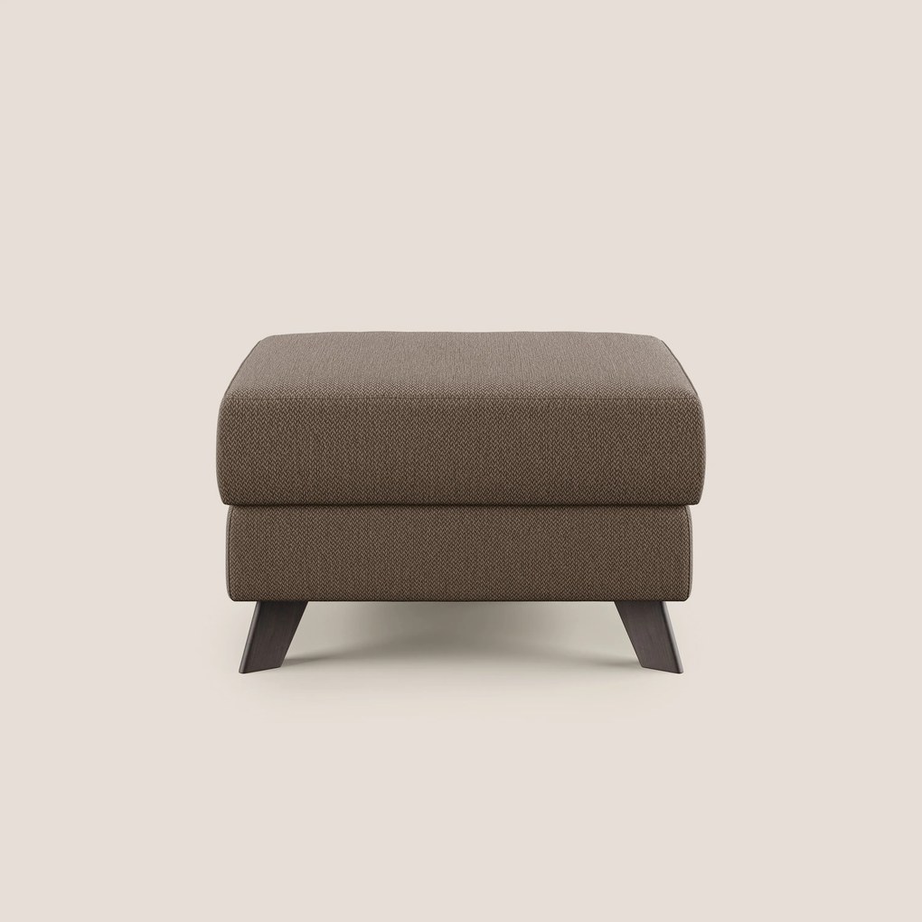 Moon Pouf contenitore e piedini alti in tessuto smacchiabile con acqua T05 marrone