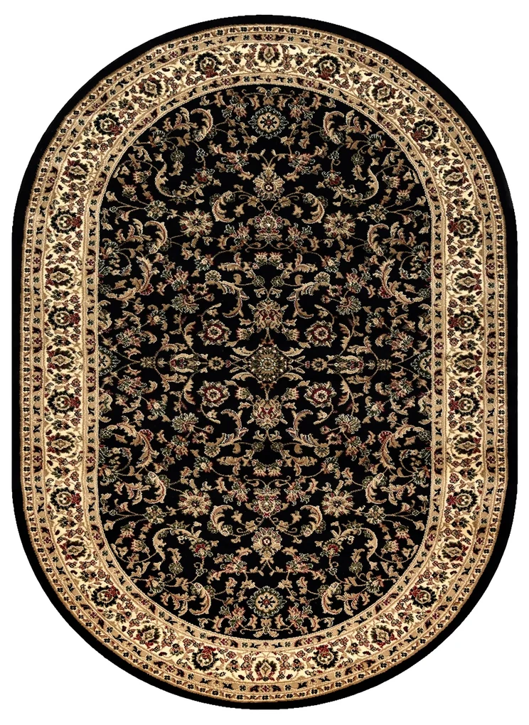 Tappeto ROYAL ADR ovale disegno 1745 nero