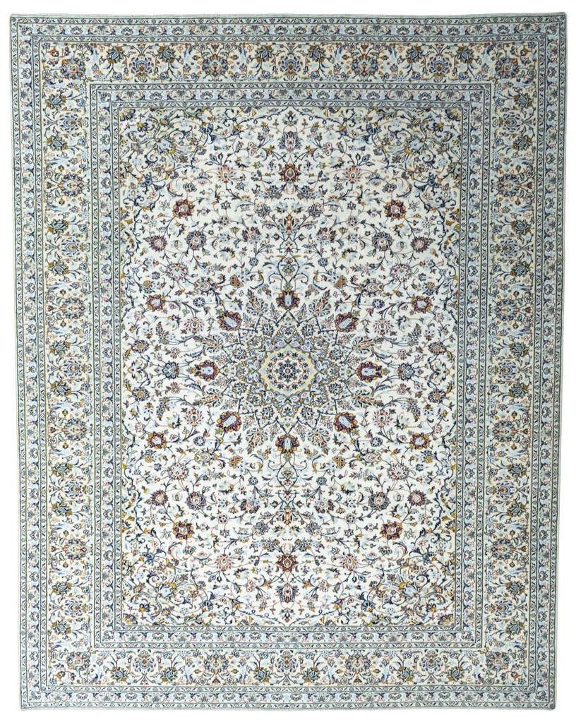 Kashan Tappeto 390 x 300 Beige (Iran) Annodato A Mano
