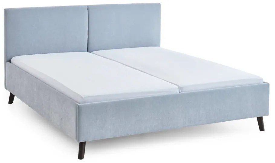 Letto matrimoniale imbottito azzurro con rete inclusa 180x200 cm Piano – Meise Möbel