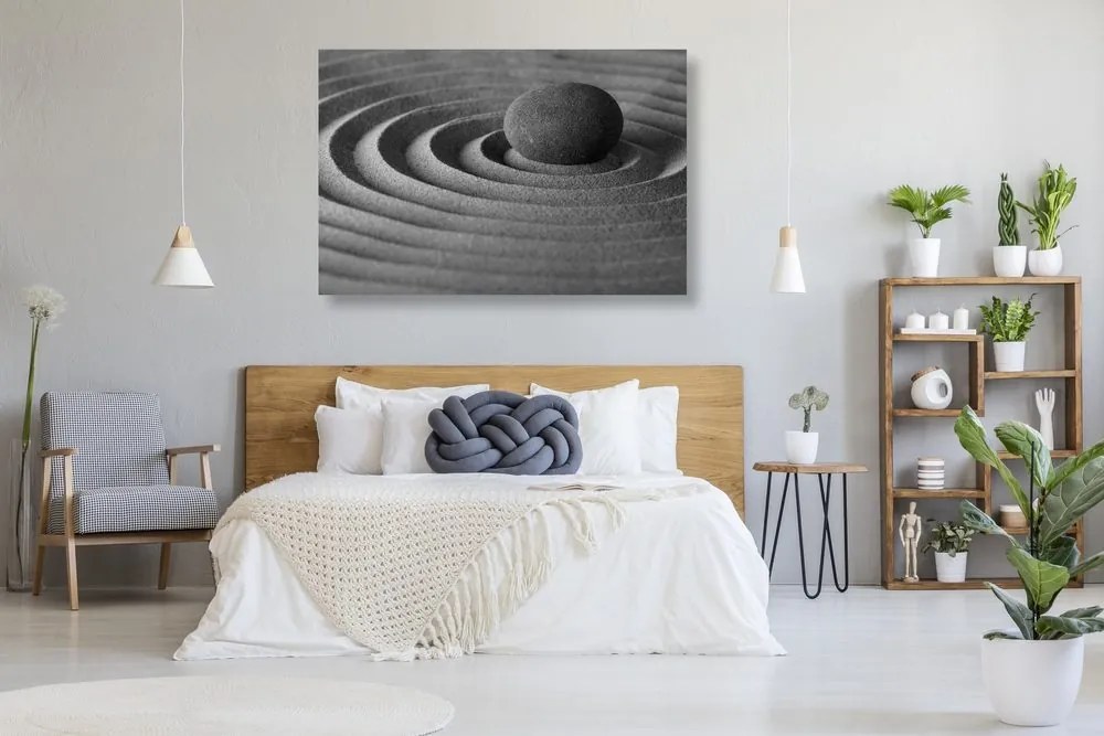 Quadro su tela – Pietra rilassante in bianco e nero