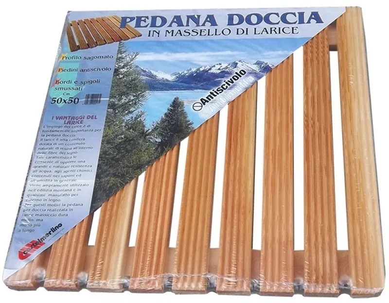 Pedana Antiscivolo Quadrata 50 x 50 in Legno Ideale per Piatto Doccia 70 x 70