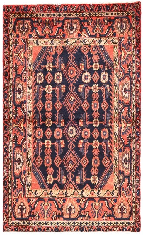 Hamedan Tappeto 100x170 Blu (Iran) Annodato A Mano