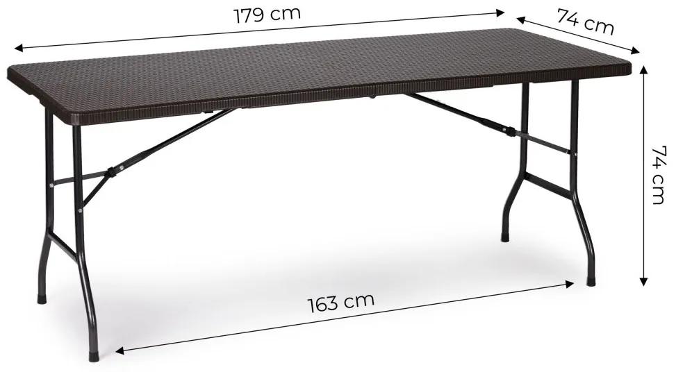 Tavolo pieghevole da giardino per catering 180 cm - rattan