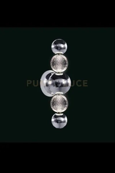 Lampada da parete brillante, cromata, led 12w, lumen 1020, 3000k, l...