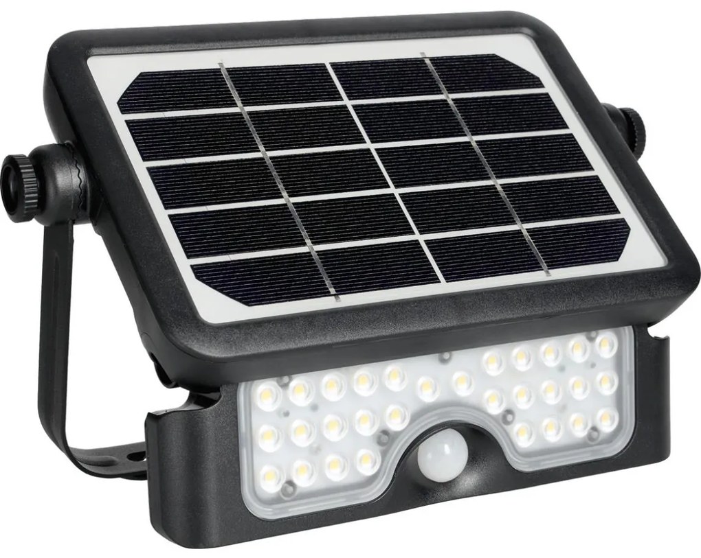 Faro solare LED 5W 4000K IP65 con sensore e batteria 3000 mAh
