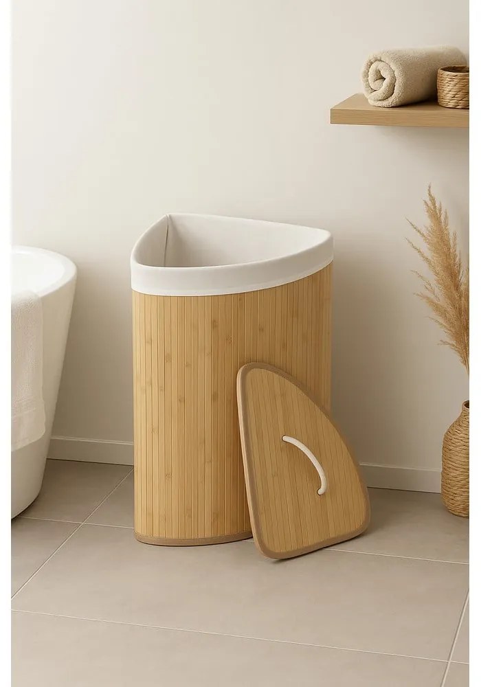 Cesto portabiancheria in bambù colore naturale 40 l Bamboo - Compactor
