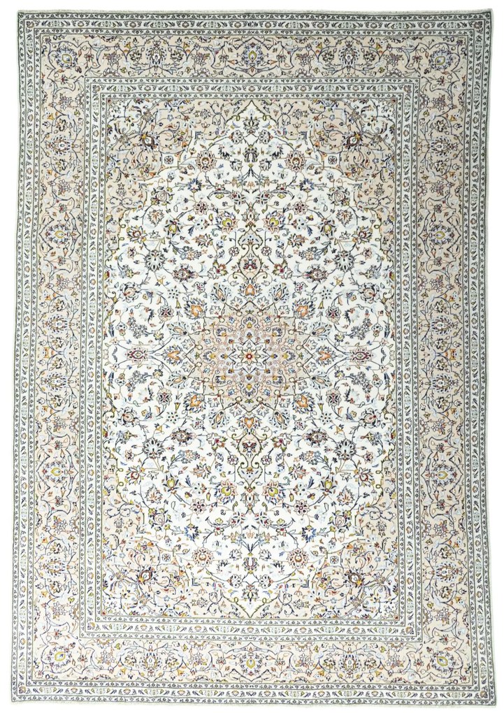 Kashan Tappeto persiano 350 x 240 Beige (Iran) Annodato A Mano