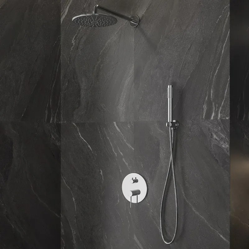 Kamalu - Set doccia a incasso in ottone con finitura cromata  | KAM-J CROMO