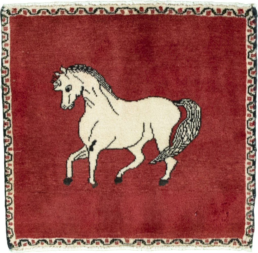 Gabbeh Tappeto 50x50 Rosso (Iran) Annodato A Mano