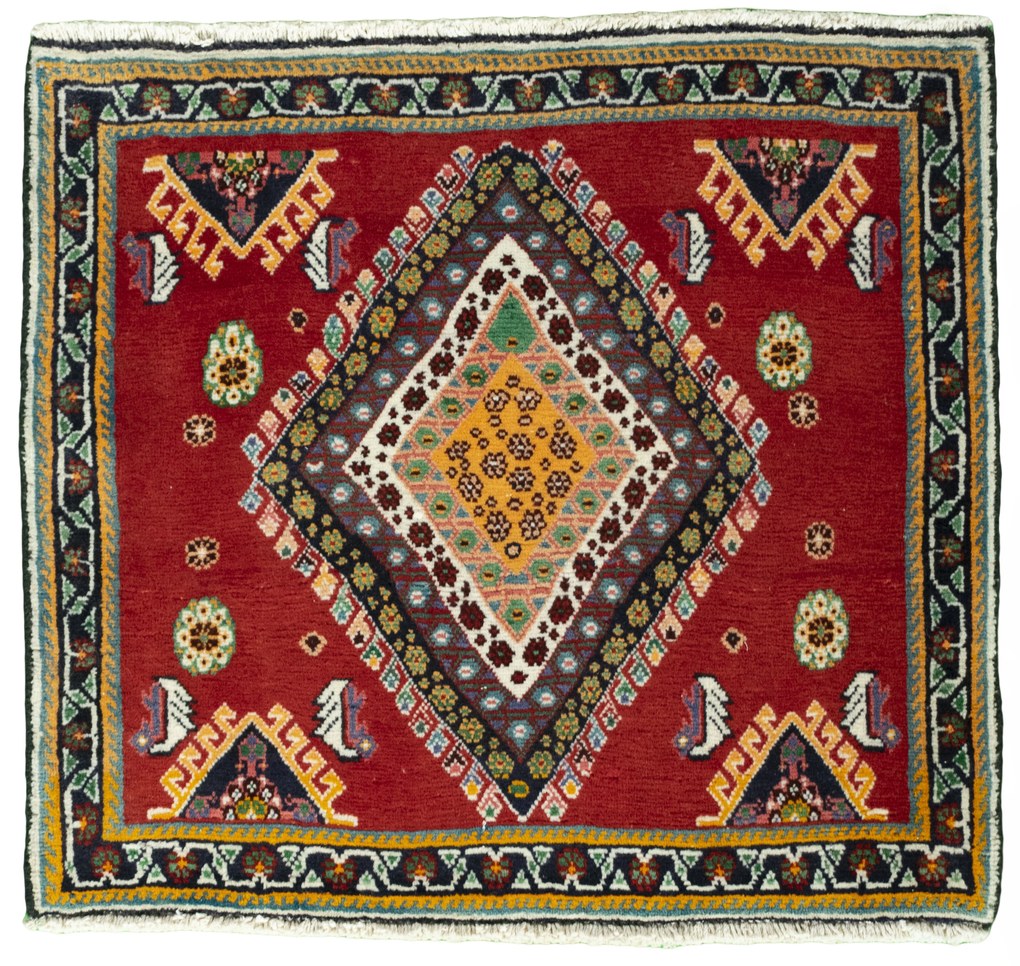 Shiraz Tappeto persiano 60 x 70 Rosso (Iran) Annodato A Mano
