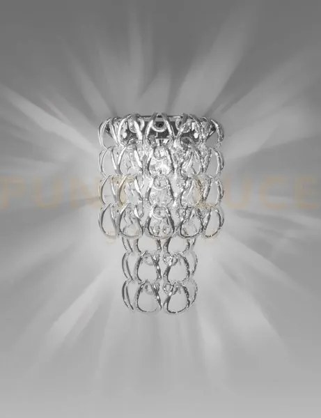 Giogali applique a parete cristallo argento e cromo lucido 1 luce a...