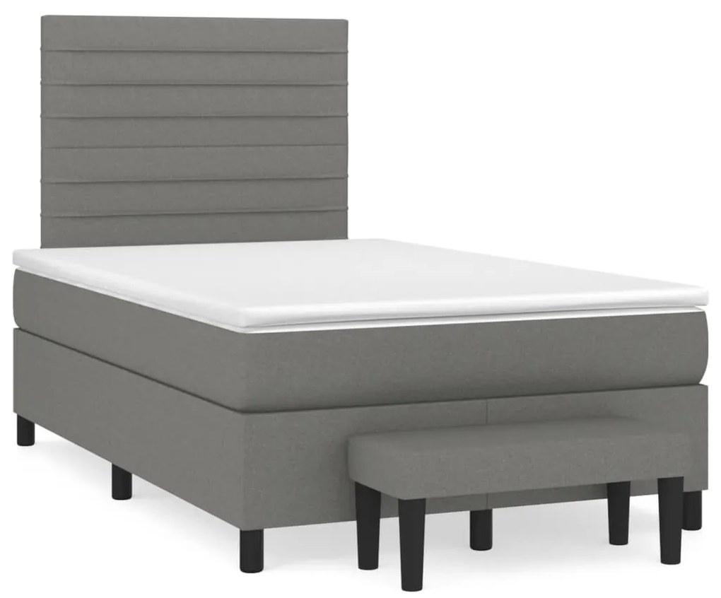 Giroletto A Molle Con Materasso Grigio Scuro 120x190cm Tessuto /
