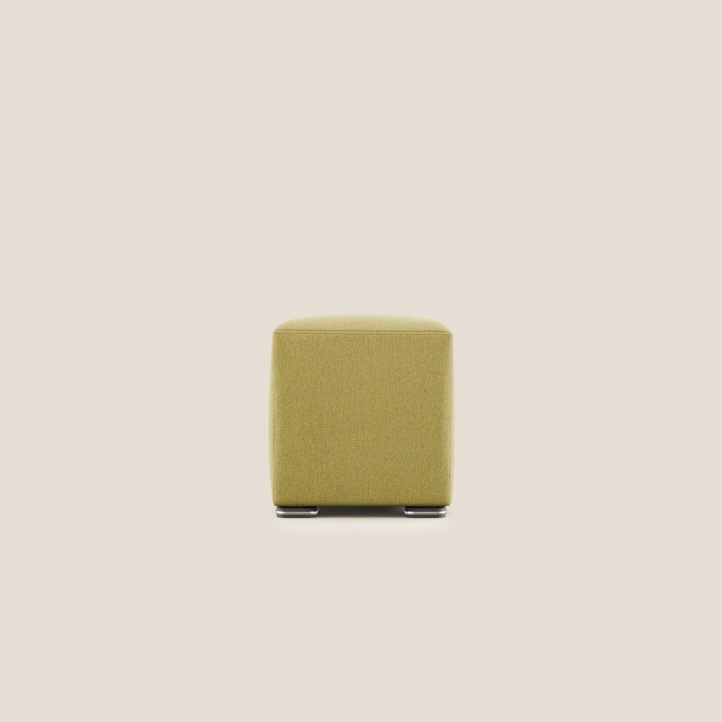 Cube pouf in tessuto morbido smacchiabile T05 giallo