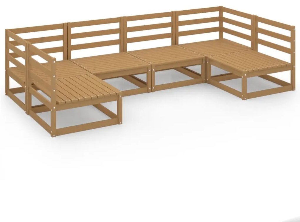 Set divani da giardino 6 pz in legno massello di pino