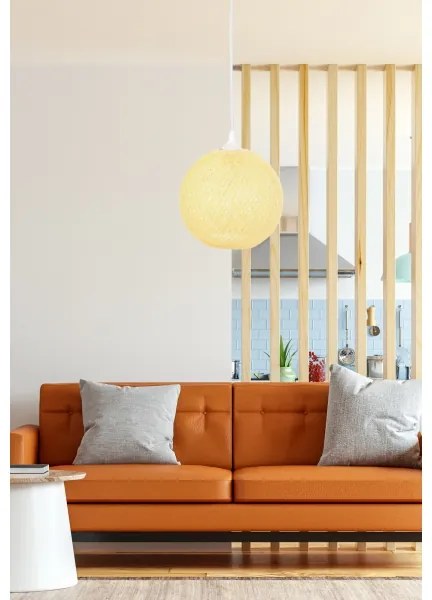 Lampadario su corda JUTE 1xE27/60W/230V giallo