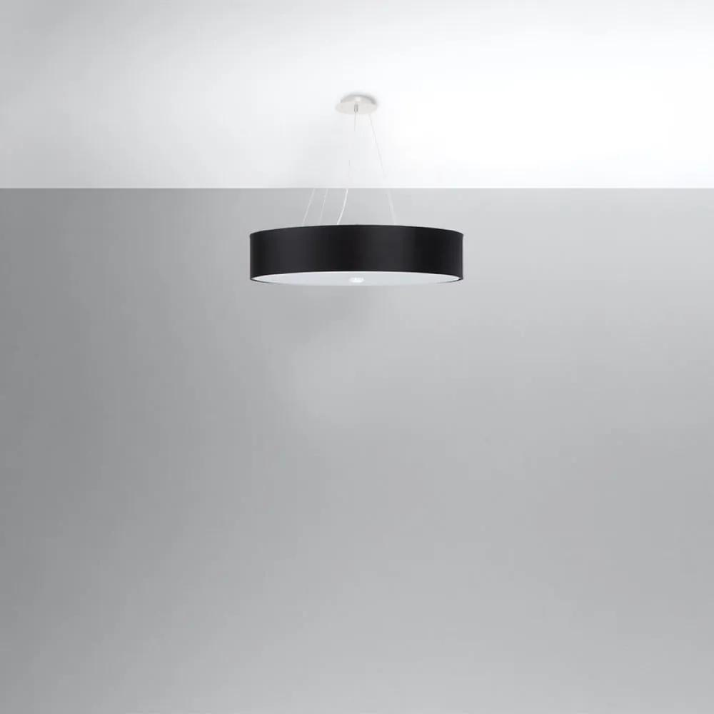 Lampada a sospensione nera con paralume in tessuto ø 60 cm Herra - Nice Lamps