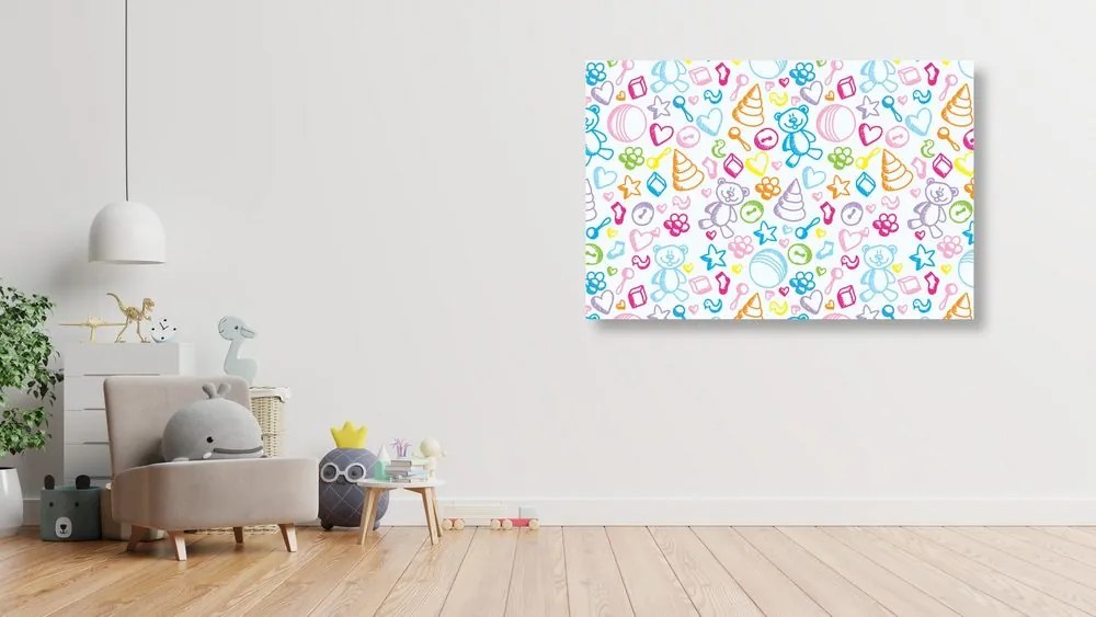 Quadro su tela – Giocattoli in colori pastello
