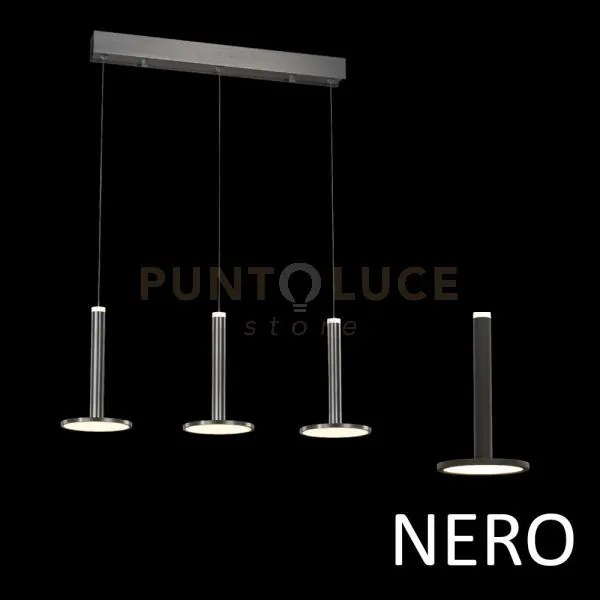 Tua, lampada a sospensione 3 luci, nero opaco, led/27w 3000k 2400lm...