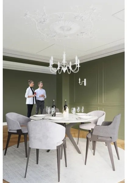 Lampadario a sospensione con catena MINERWA 7 7xE14/40W/230V bianco