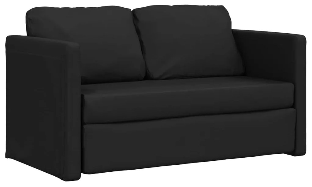 Divano letto da terra 2 in 1 nero 112x174x55 cm similpelle