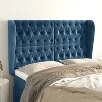 Testiera ad Orecchio Blu Scuro 147x23x118/128cm in Velluto 3118344