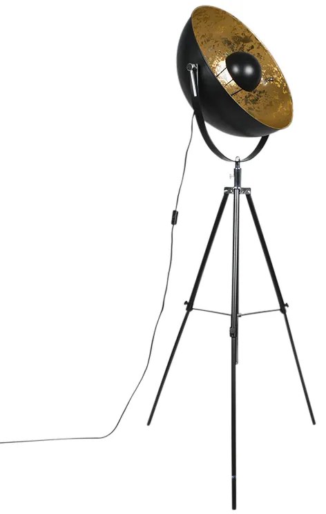 Lampada da terra smart industriale treppiede nero incl. WiFi A60 - Magna 50 Eglip