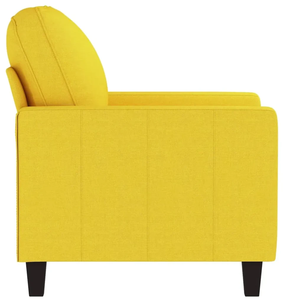 Poltrona giallo chiaro 60 cm in tessuto