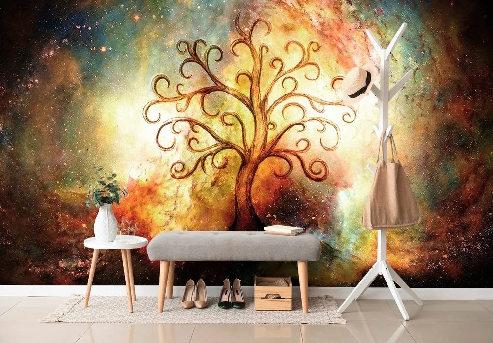Carta da parati – Albero della vita con astrazione cosmica
