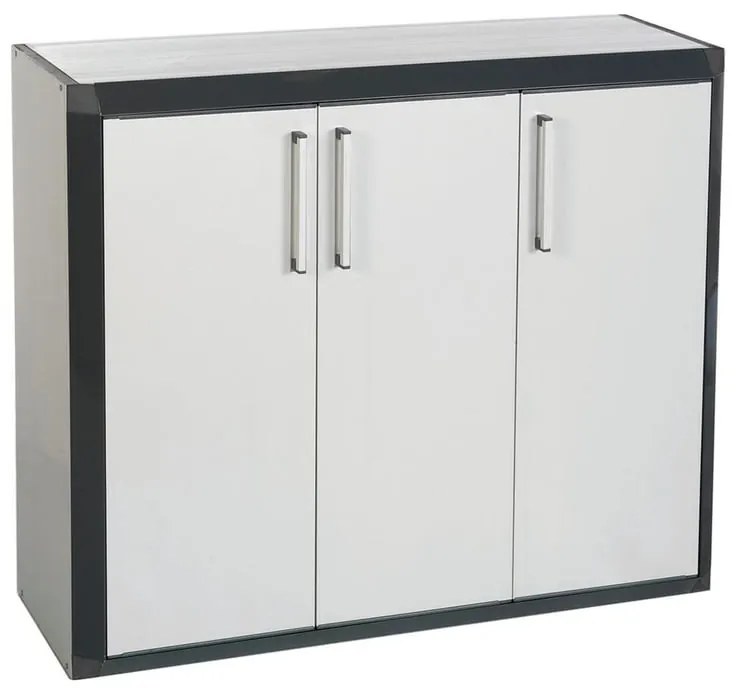 Armadio basso Thetris Eco GAROFALO in resina, grigio antracite L 102 x H 84.4 x P 39 cm, 3 ante, adatto per esterno riparato
