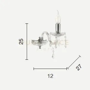 Dallas/1 applique oro e cromo 1 luce attacco e14 h.25cm