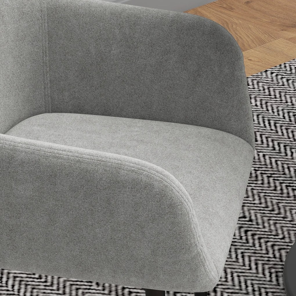 Set 2 Sedie Imbottite Stile Nordico 54x57x80 cm Tessuto Effetto Velluto Grigio Scuro...