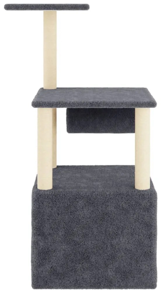 Albero per gatti con tiragraffi in sisal grigio scuro 109,5 cm