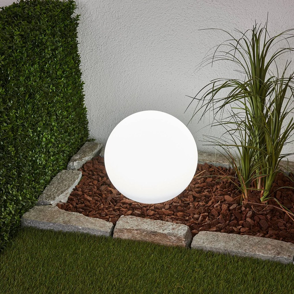 Lampada solare Lago Lindby, Bianco / Opale, Plastica, Moderno, Lampada solare