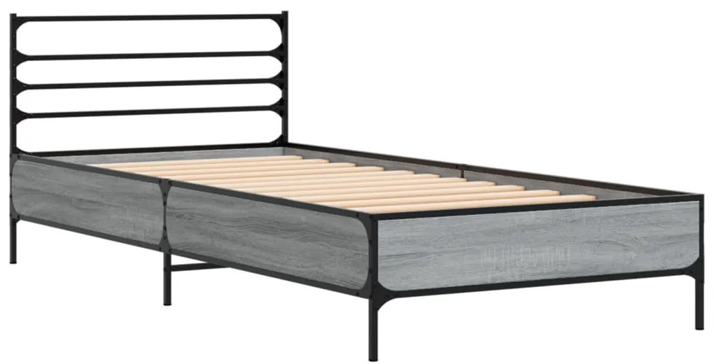 Giroletto grigio sonoma 75x190cm in legno multistrato e metallo