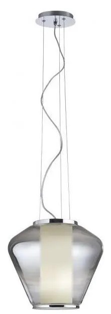 Redo 01-1140 - Lampadario a sospensione con filo FUSION 1xE27/42W/230V diametro 38 cm grigio