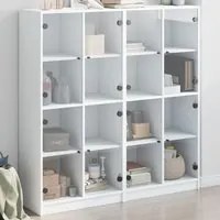 Libreria con Ante Bianca 136x37x142 cm in Legno Multistrato 3206517