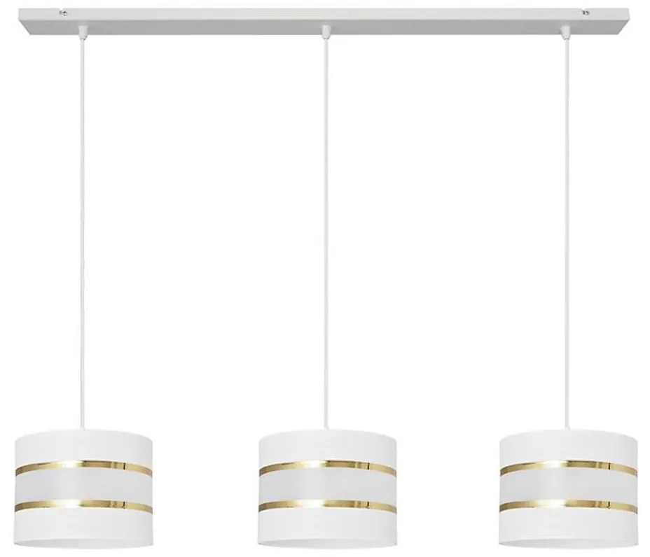 Lampadario a sospensione con filo HELEN 3xE27/15W/230V bianco/oro