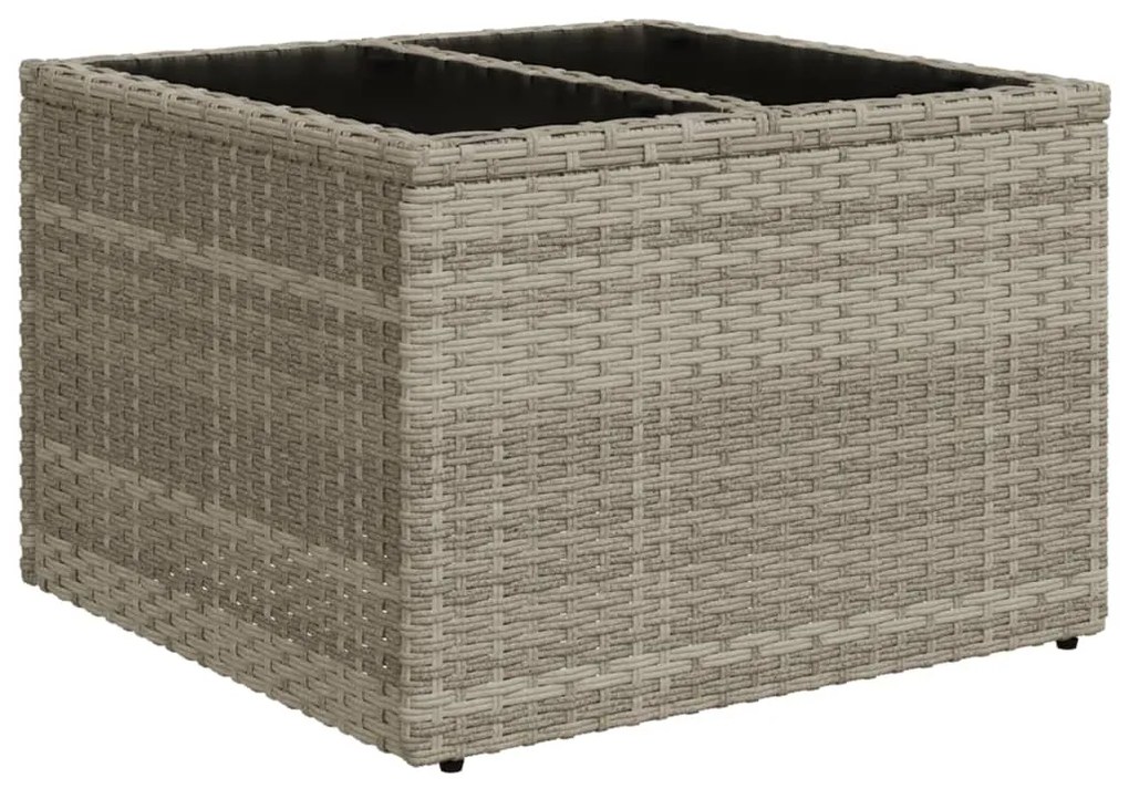 Set divano giardino 10 pz con cuscini grigio chiaro polyrattan