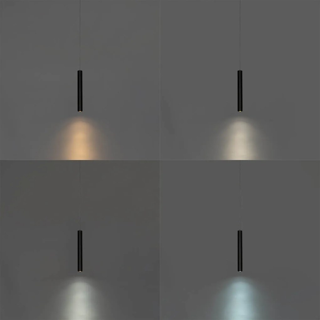 Lampada a sospensione moderna nera per sistema binario monofase 4.5W 3000K - Magnetic Cassie