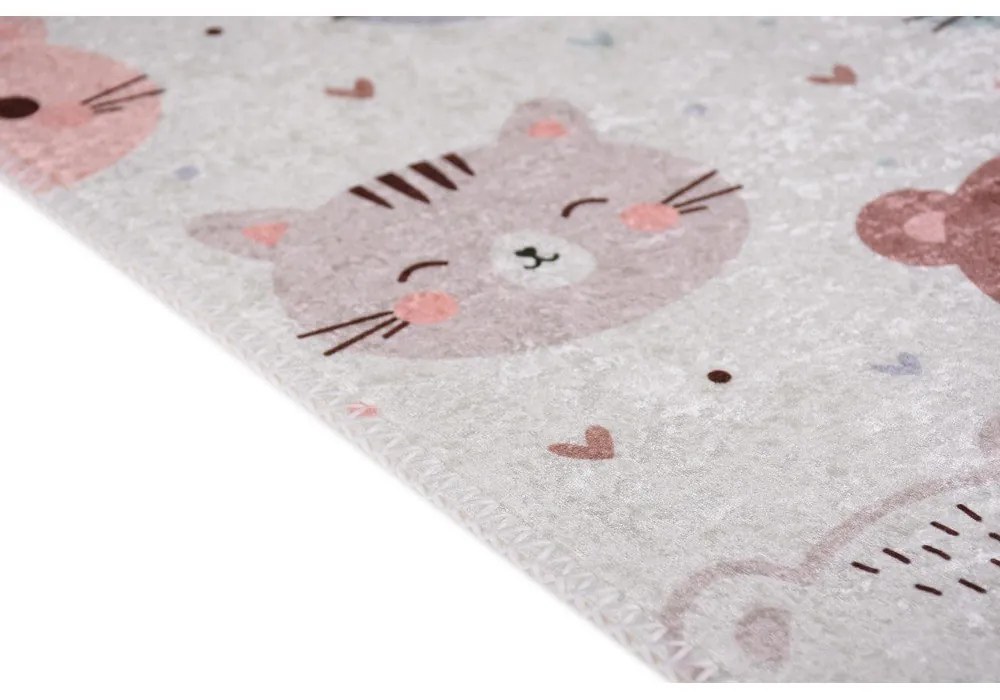 Tappeto per bambini avorio lavabile 60x100 cm Cute Animals – Vitaus