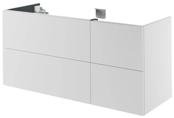 Mobile da bagno sotto lavabo SENSEA Neo bianco laccato L 135 x H 64 x P 48 cm 2 cassetti, lavabo non incluso