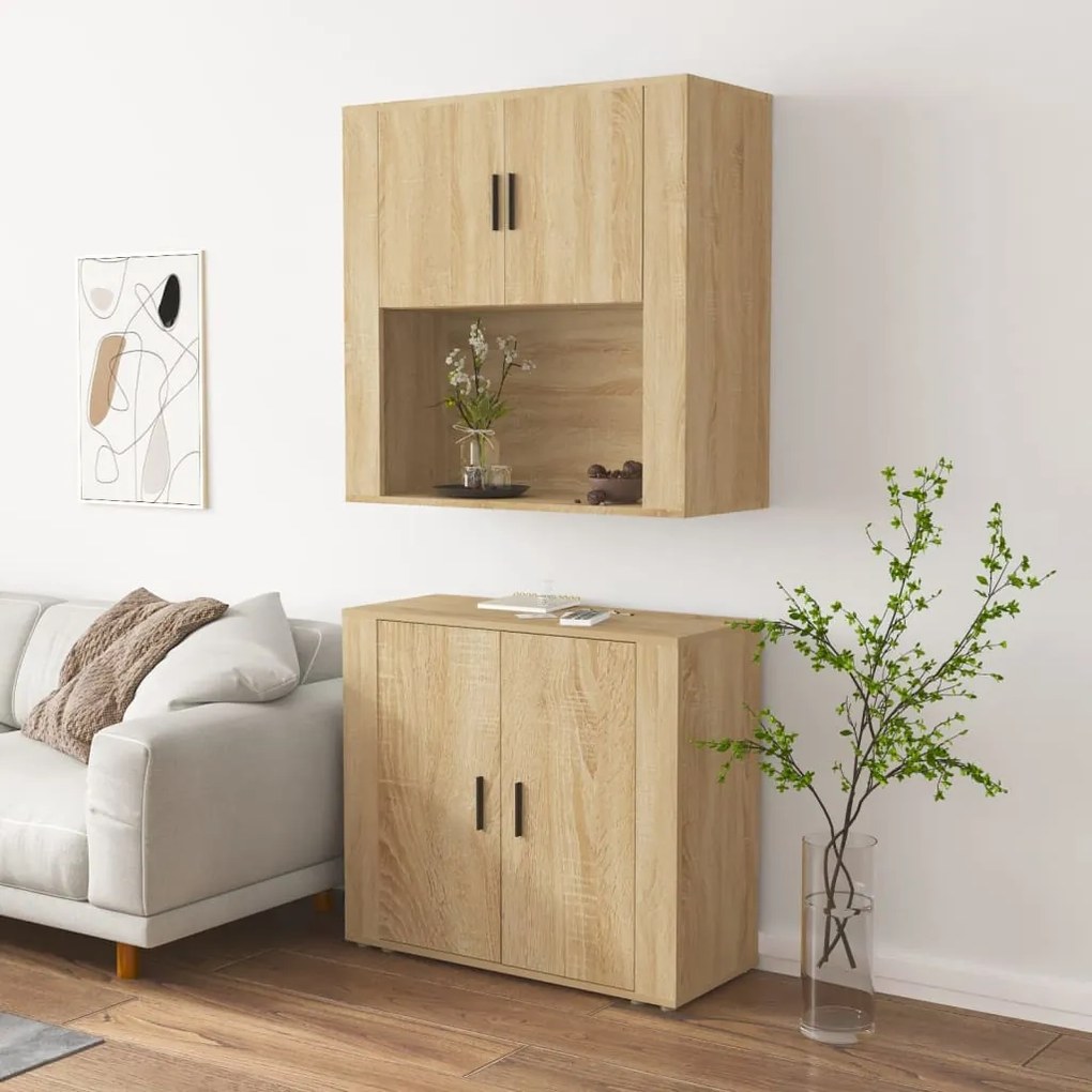 Credenza rovere sonoma in legno multistrato