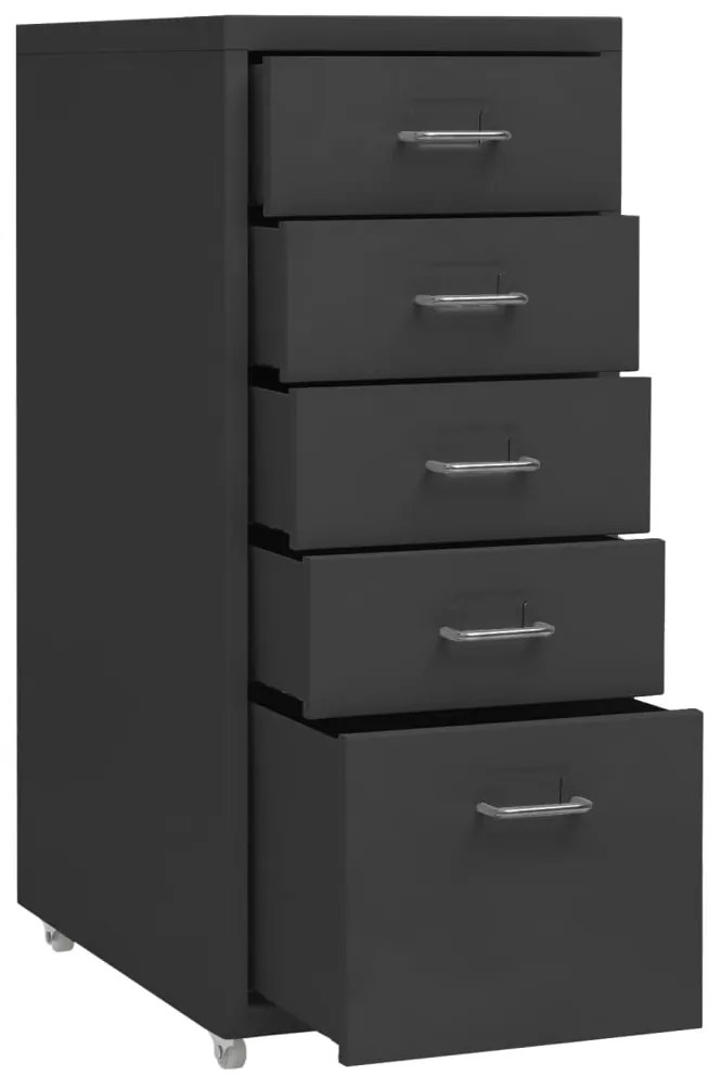 Schedario mobile antracite 28x41x69 cm in metallo